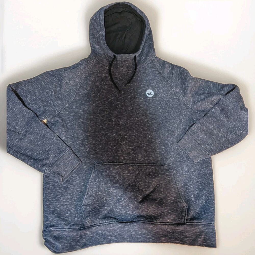Hollister Men's Long Sleeve Hoodie Pullover Size XL Heather Blue W/ Lined Hood